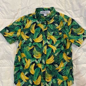 🦁 Banana Lime Button Up Shirt Youth 10/12 Never Worn